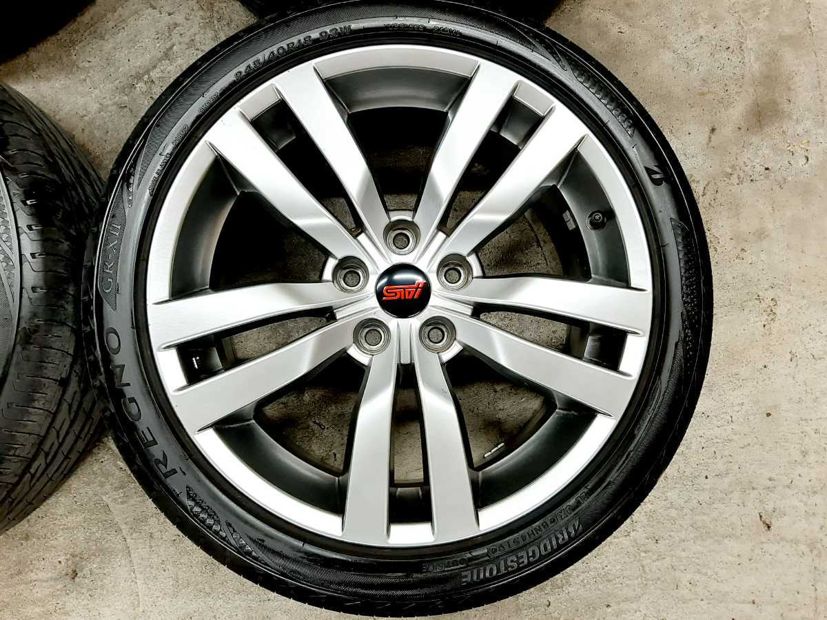 極上品】スバル WRX STI 純正 18インチ ホイールタイヤ 245/40R18 