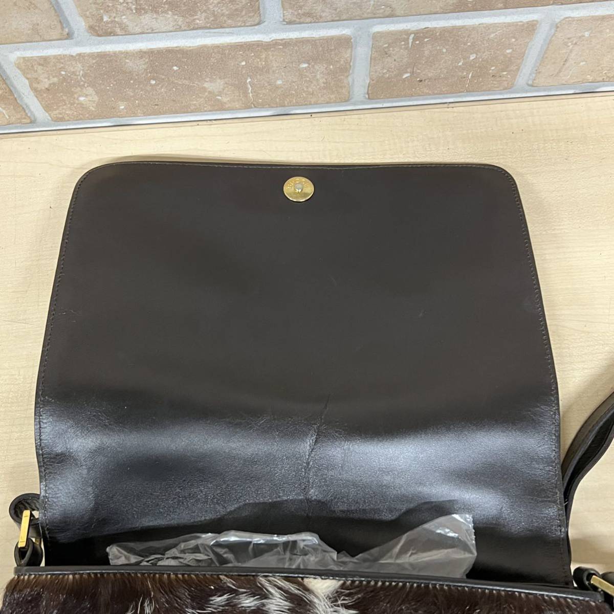 1円~【希少】GUCCI グッチ ハラコ 毛皮 レザー ショルダーバッグ 
