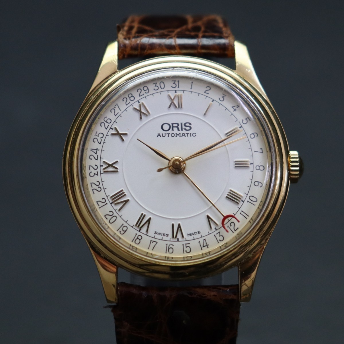 ORIS ポインターデイト 7403-574 自動巻き メンズ腕時計【現状品】 希少 ローマンホワイト文字盤 ORIS オリス ポインターデイト 7403 cal