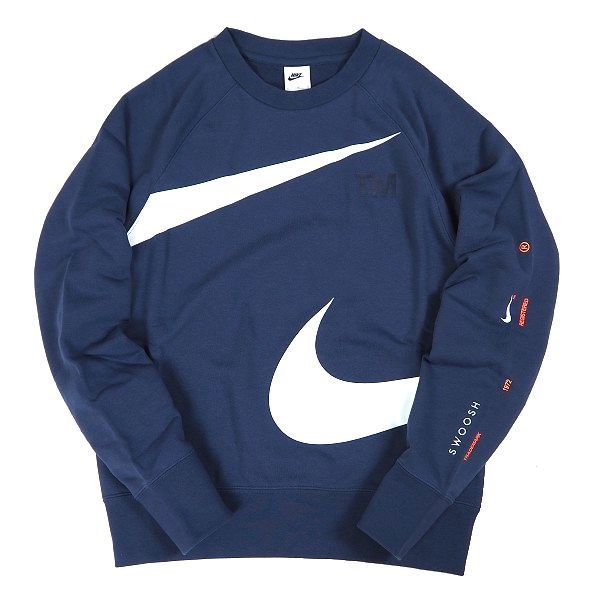 【定番，得価】 N285 NIKE ナイキ ビッグスウッシュ スウェット トレーナー クルーネック フレンチテリー L サンダーブルー/ホワイト(トレーナー)｜売買されたオークション情報、yahooの商品情報をアーカイブ 男性用