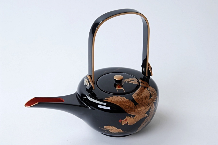 輪島塗 五島屋謹製 屠蘇器揃 天然木 漆塗金蒔絵 共箱付 酒器(漆芸  