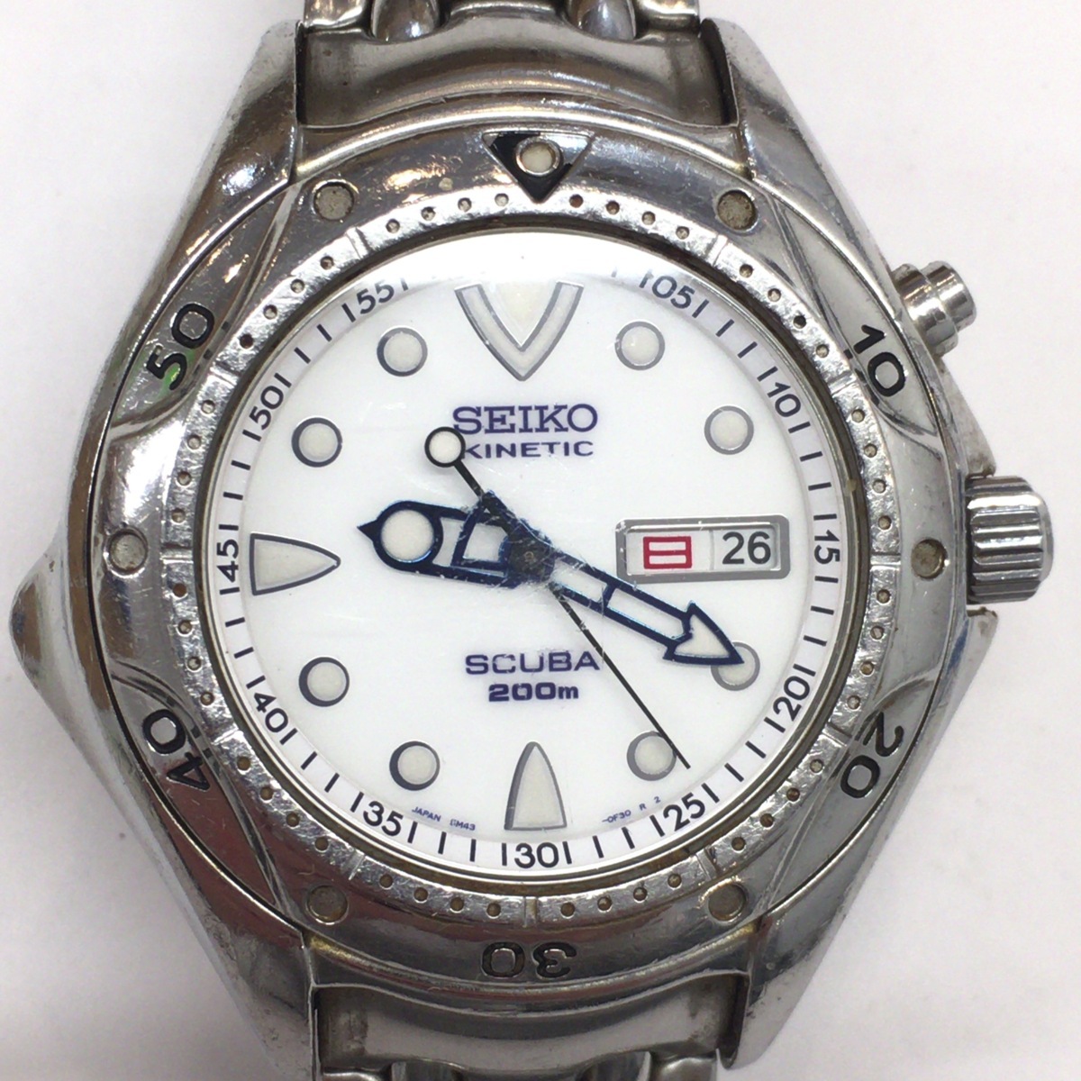 ○稼動品 SEIKO KINETIC セイコー キネティック 5M43 SQUBA 200m 自動 