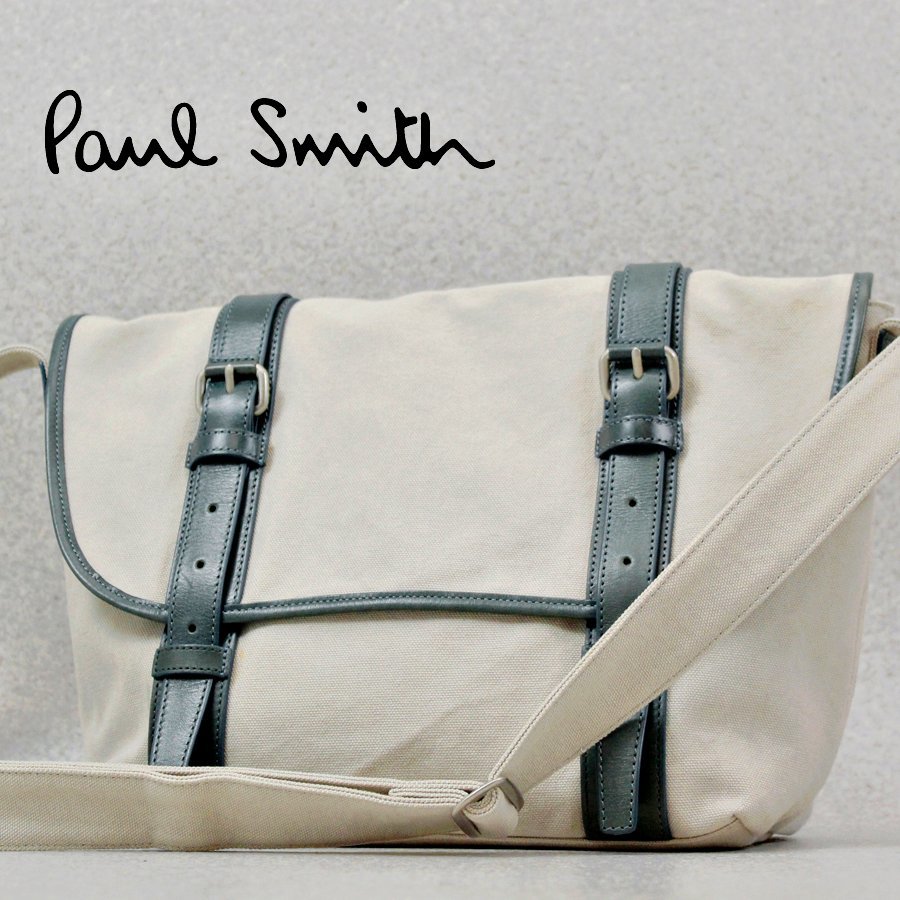 相場価格￥32，000- 美品 PAUL SMITH ポールスミス 牛革 部分レザー 