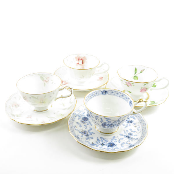 【人気SALE，SALE】 ナルミ ミラノ ロージーレーン他 ティーカップ＆ソーサー 4客 セット 花柄 フラワー 薔薇 SC4216S(ナルミ)｜売買されたオークション情報、yahooの商品情報をアーカイブ公開 - オークファン ナルミ
