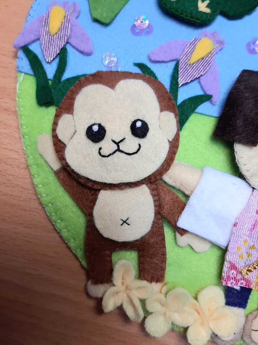 ハンドメイド＊フェルト＊リース＊こどもの日＊桃太郎＊鬼退治(完成品
