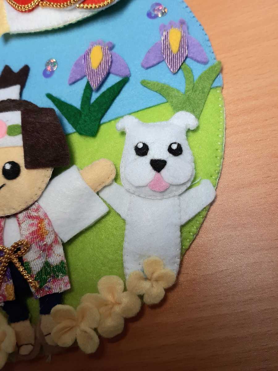 ハンドメイド＊フェルト＊リース＊こどもの日＊桃太郎＊鬼退治(完成品