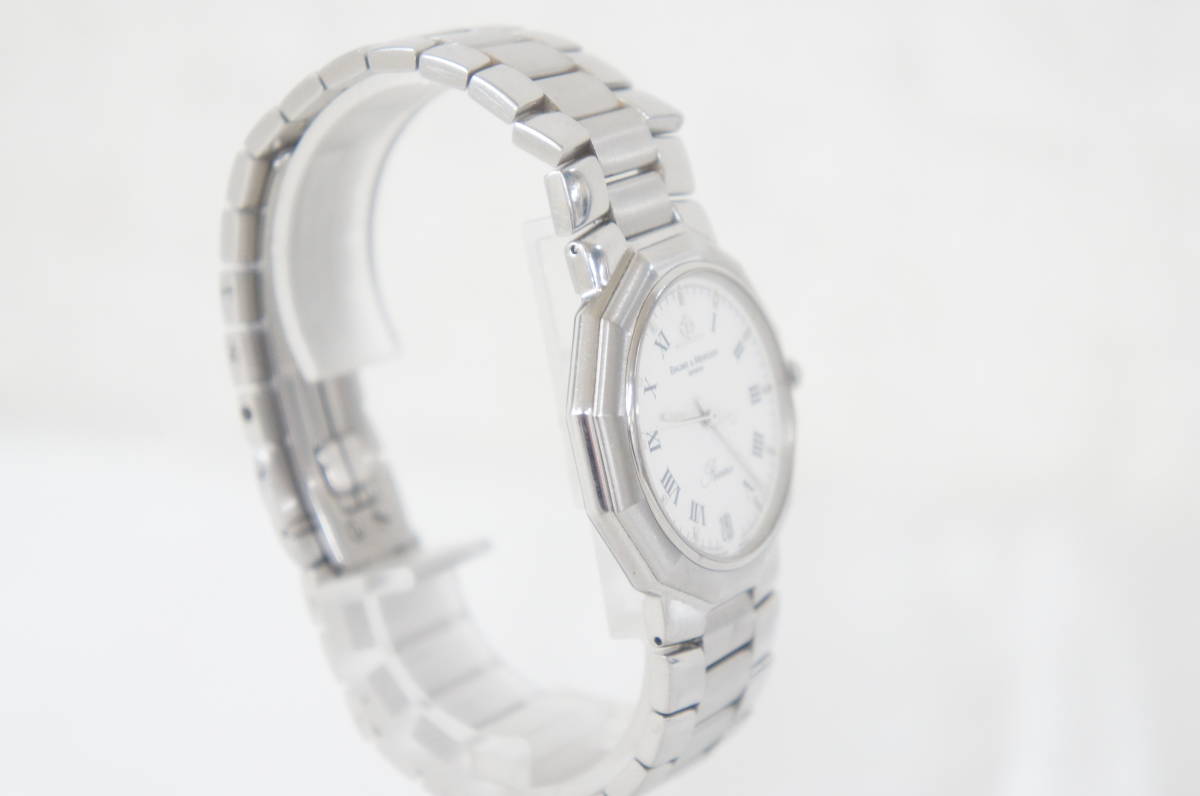 電池交換済 稼働品 BAUME&MERCIER ボーム&メルシエ GENEVE RIVIERA 