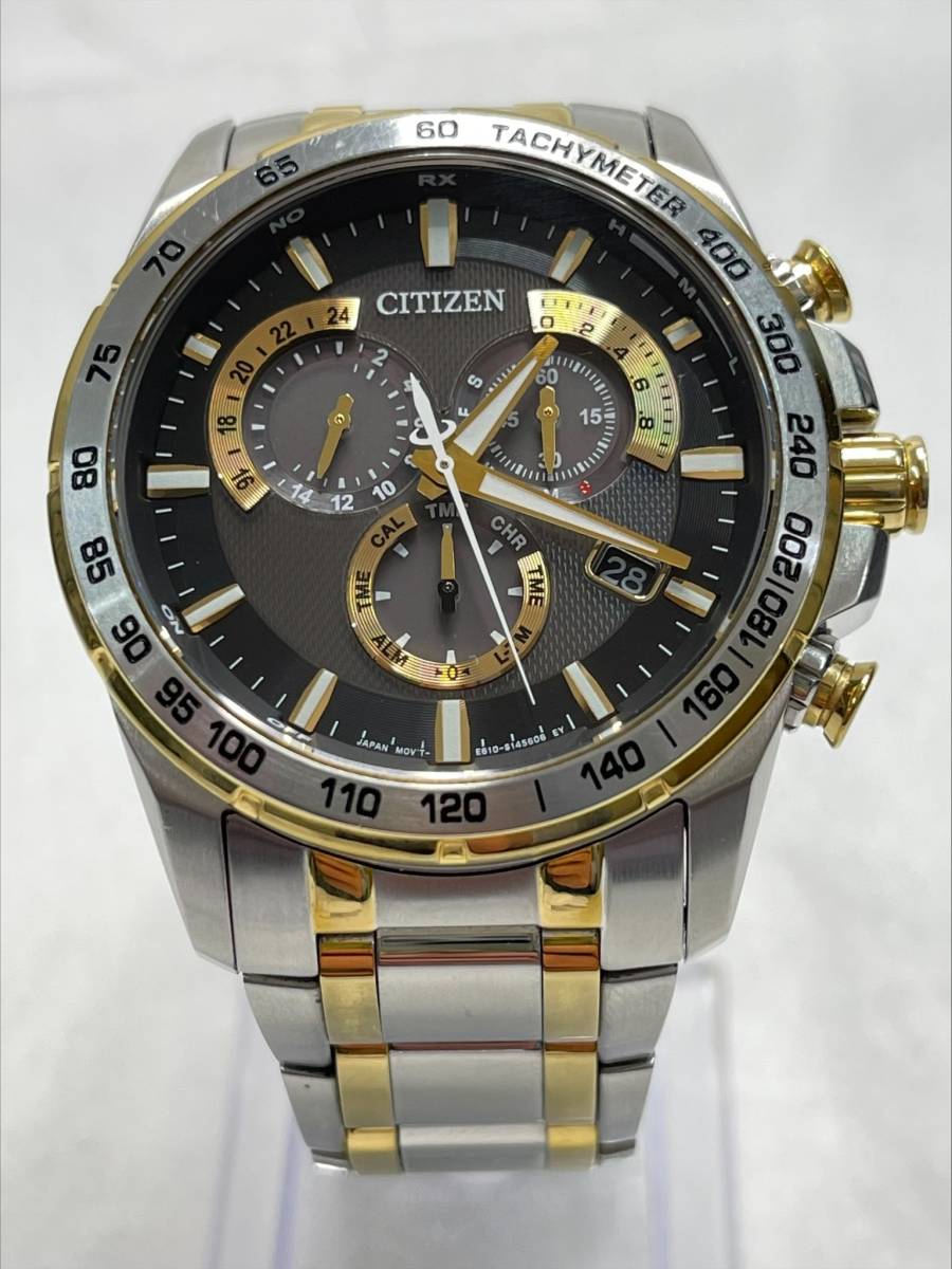 稼働品】 CITIZEN シチズン 電波ソーラー アテッサ E610-S104840