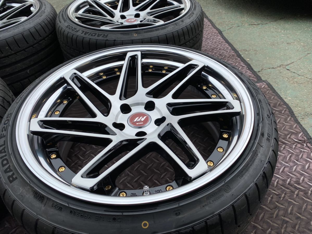1円〜WORK ジーストST3 特注モデル 20×9.5J+23 (w)ディスク ディープ 