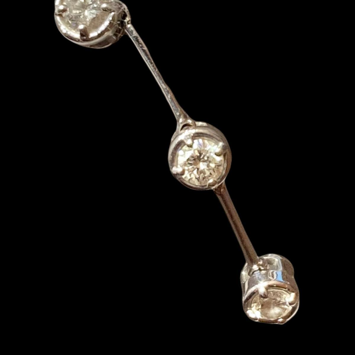 ダイヤモンドネックレス K18WG D0.3ct 3連ダイヤネックレス ...