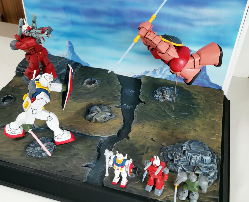 バンダイ ガンダム情景模型 1 250 テキサスの攻防 改修塗装済み 完成品 ジオラマ 旧キット 完成品 売買されたオークション情報 Yahooの商品情報をアーカイブ公開 オークファン Aucfan Com