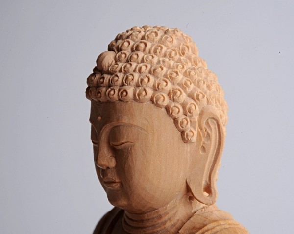 合掌釈迦如来立像 16cm(全高33cm) 仏教美術 仏像 釈迦如来 漆箔 玉眼「