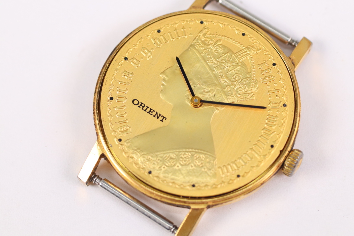 ジャンク品】ORIENT オリエント コインウォッチ ヴィクトリア女王 手 