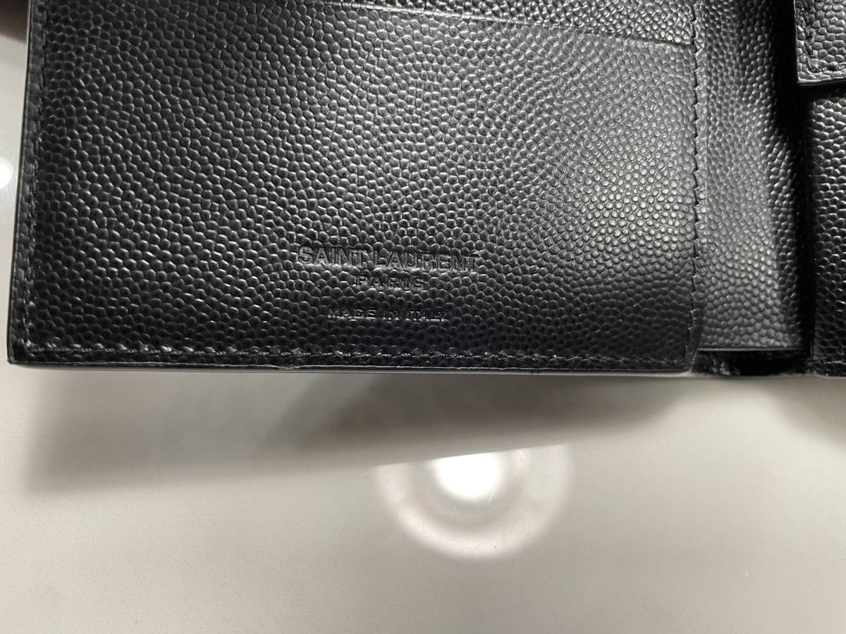新品SAINT LAURENTサンローラン二つ折り財布小銭入れ付きイースト/ウエスト ウォレット（レオパード柄レザー） LAURENT SAINT サンローラン 財布 メンズ 超美品SAINT
