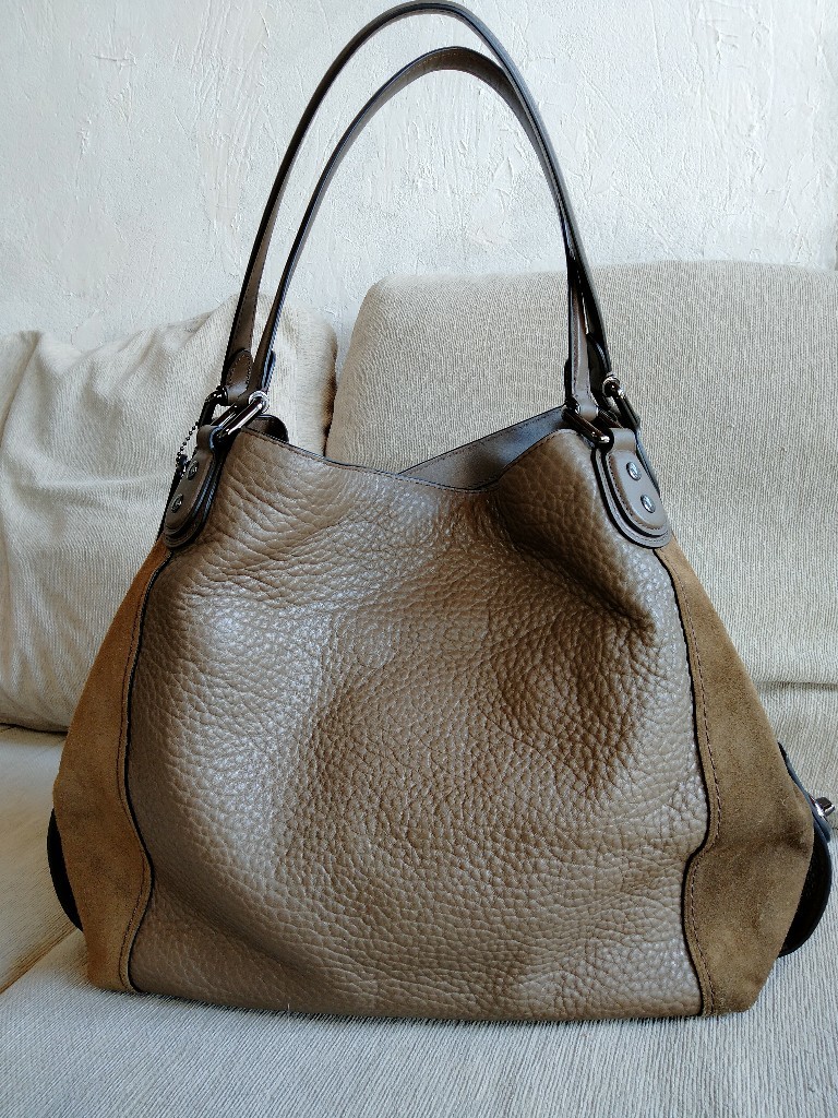未使用品【COACH NEWYORK コーチ】型番57647 センスが光るカラー 御洒落なトープ/グレイッシュブラウン バッファローレザー×スエード コーチ COACH 0 ワンショルダーバッグ ミックスドレザー コーチ(COACH)|2WAYショルダーバッグ|ハードオフ公式通販オフ