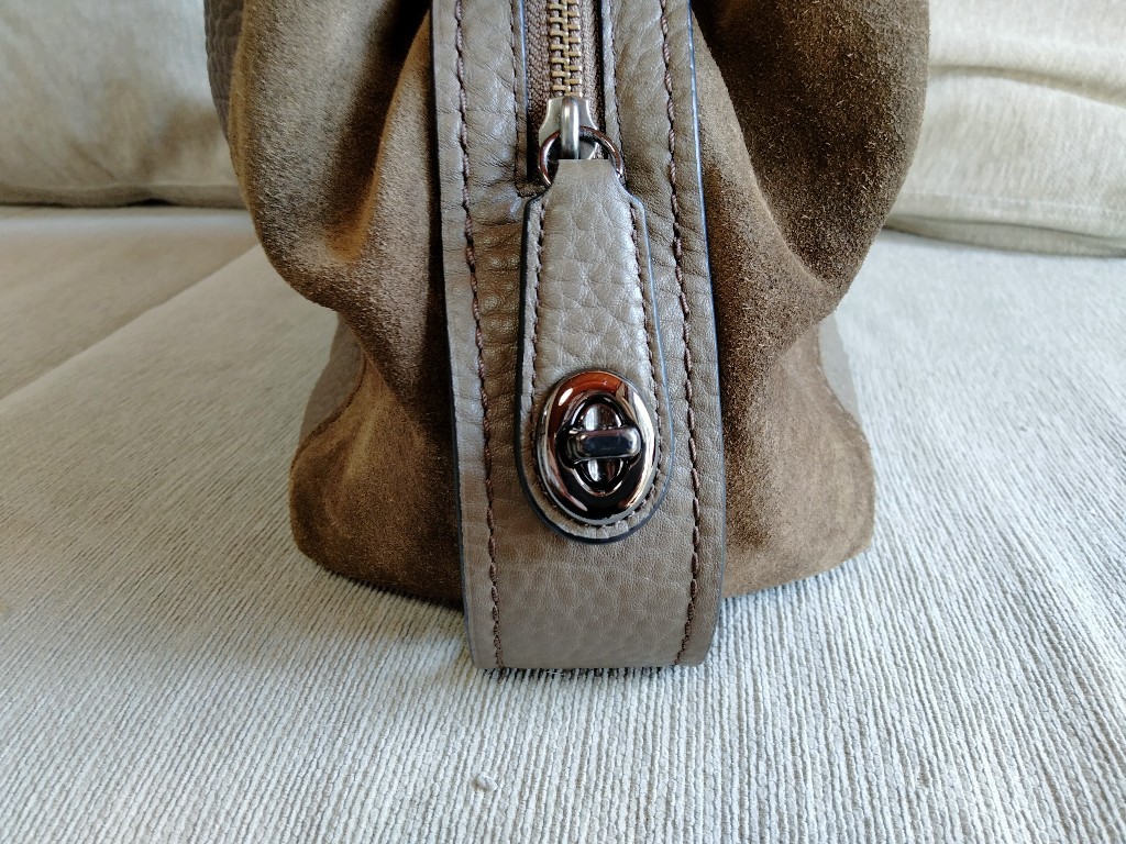 未使用品【COACH NEWYORK コーチ】型番57647 センスが光るカラー 御洒落なトープ/グレイッシュブラウン バッファローレザー×スエード コーチ COACH 0 ワンショルダーバッグ ミックスドレザー コーチ(COACH)|2WAYショルダーバッグ|ハードオフ公式通販オフ