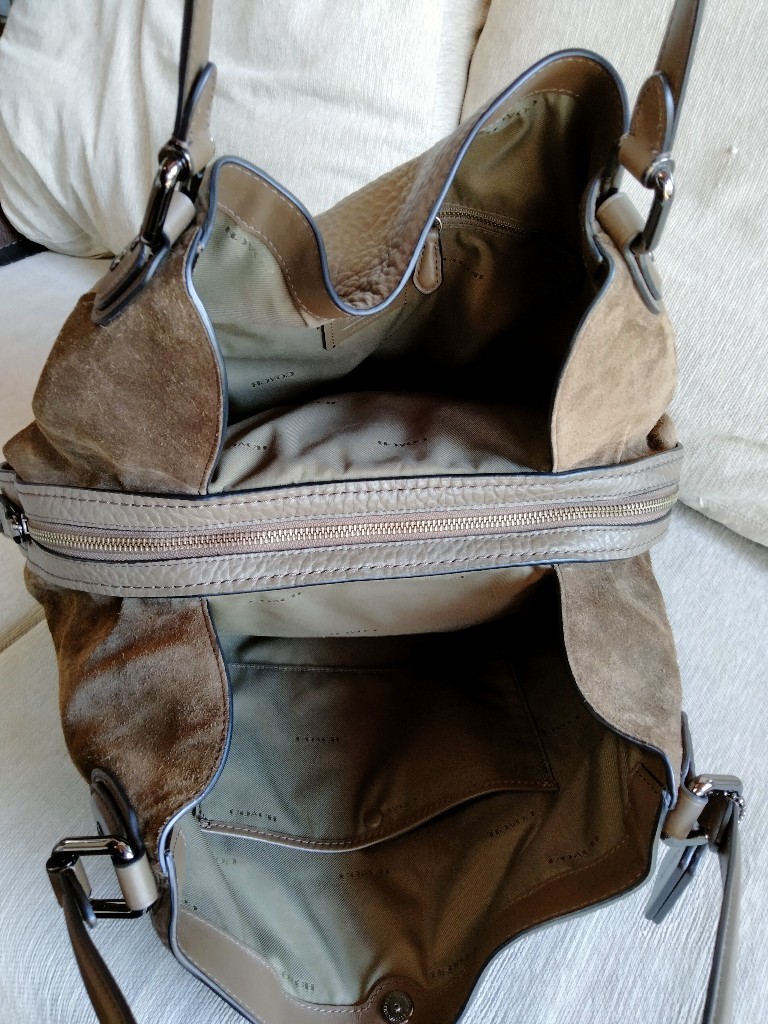 未使用品【COACH NEWYORK コーチ】型番57647 センスが光るカラー 御洒落なトープ/グレイッシュブラウン バッファローレザー×スエード コーチ COACH 0 ワンショルダーバッグ ミックスドレザー コーチ(COACH)|2WAYショルダーバッグ|ハードオフ公式通販オフ