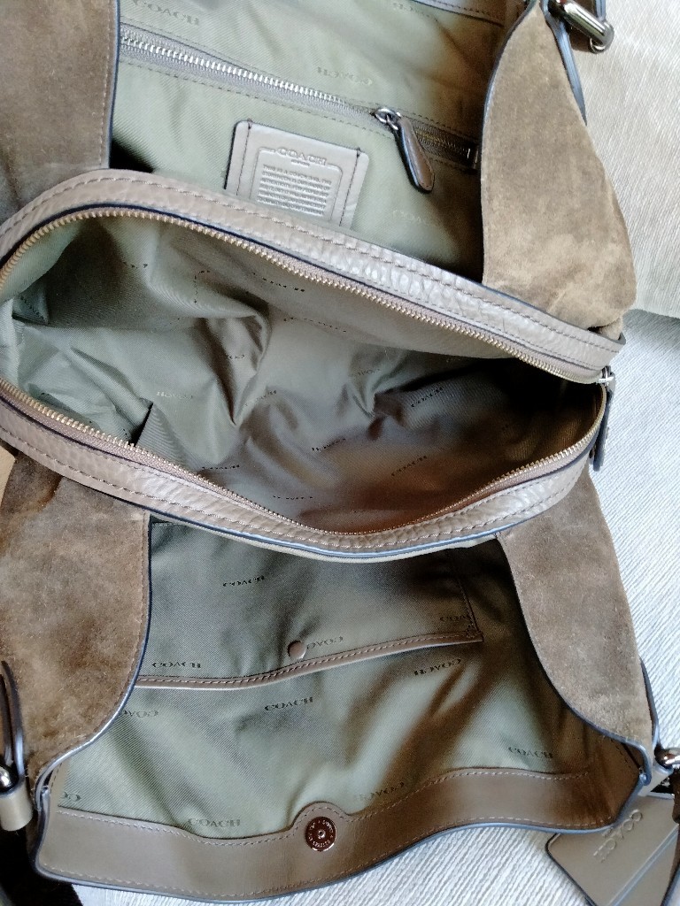 未使用品【COACH NEWYORK コーチ】型番57647 センスが光るカラー 御洒落なトープ/グレイッシュブラウン バッファローレザー×スエード コーチ COACH 0 ワンショルダーバッグ ミックスドレザー コーチ(COACH)|2WAYショルダーバッグ|ハードオフ公式通販オフ