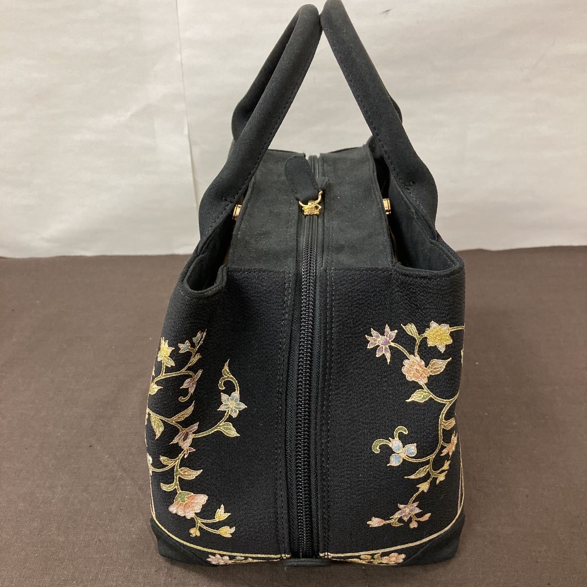 美品】OKAJIMA☆ハンドバッグ☆岡重☆オカジマ☆和装バッグ☆絹100 