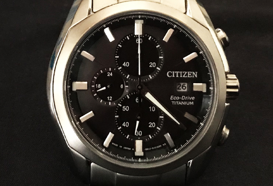 CITIZEN チタニウム CA0021-53E エコドライブ クロノグラフ B612  