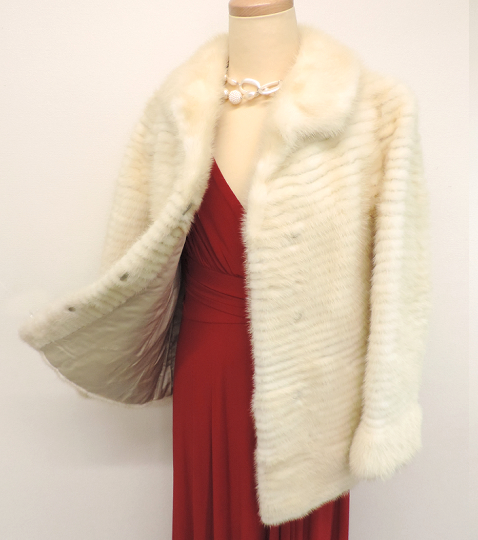 高級FUR Stiffany by OSFURファーコート ミンク襟ラムファー Club藤☆ FUR Stiffany by OSFUR オズファー パールミンク MINK 毛皮