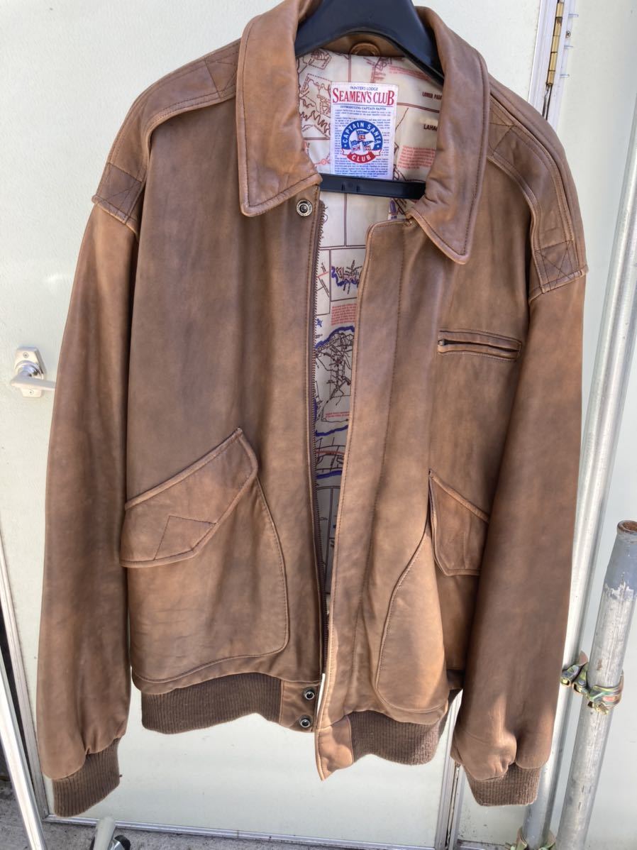 本物保証，セール refle0 CAPTAIN SANTA レザージャケット Lサイズ 羊革 裏地キュプラ キャプテンサンタ SEAMENS CLUB アウター ジャケット(男性用)｜売買されたオークション情報、yahooの商品情報をアーカイブ公開 - オ 男性用