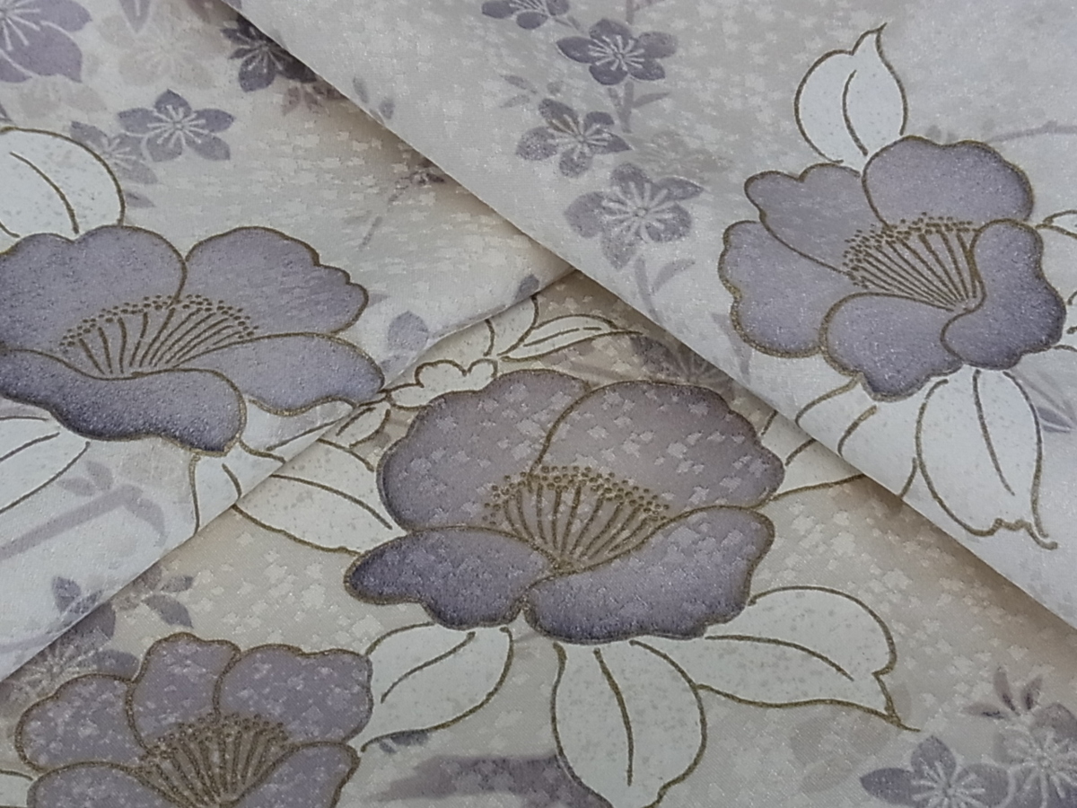 正絹 逸品 金彩 平和屋着物□上質な小紋 - 上質な小紋 花鳥文 風景