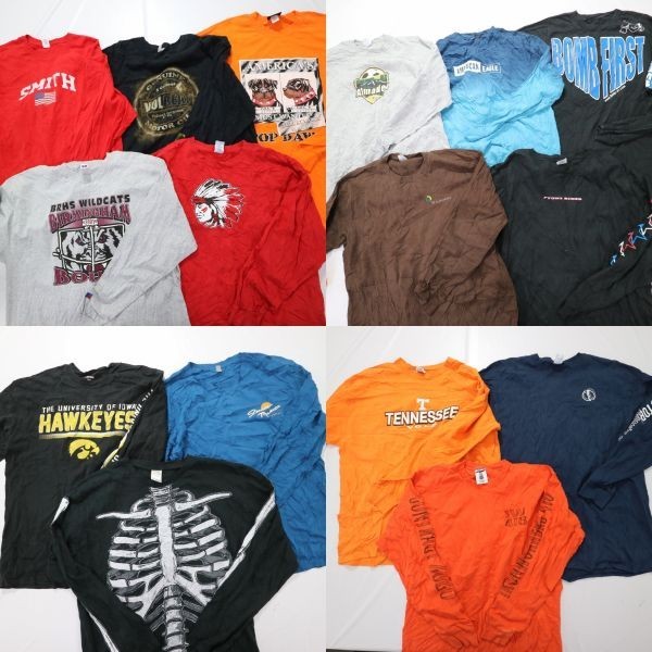 ◎ロンT 長袖 Tシャツ set スカル 袖ロゴ 他 (XL/2XL/3XL/4XL) 16枚