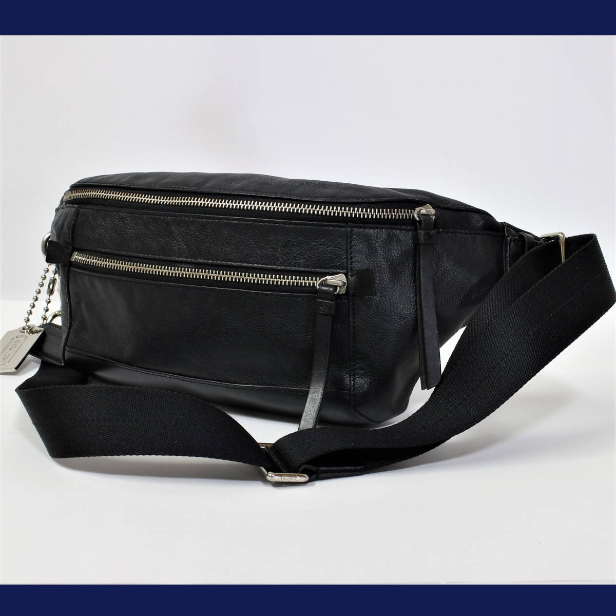 高品質，本物保証 1672 美 品 コーチ COACH トンプソン レザー シルバー金具 ボディバッグ ウエストポーチ メンズ ブラック(男性用)｜売買されたオークション情報、yahooの商品情報をアーカイブ公開 - オークファ かばん、バッグ