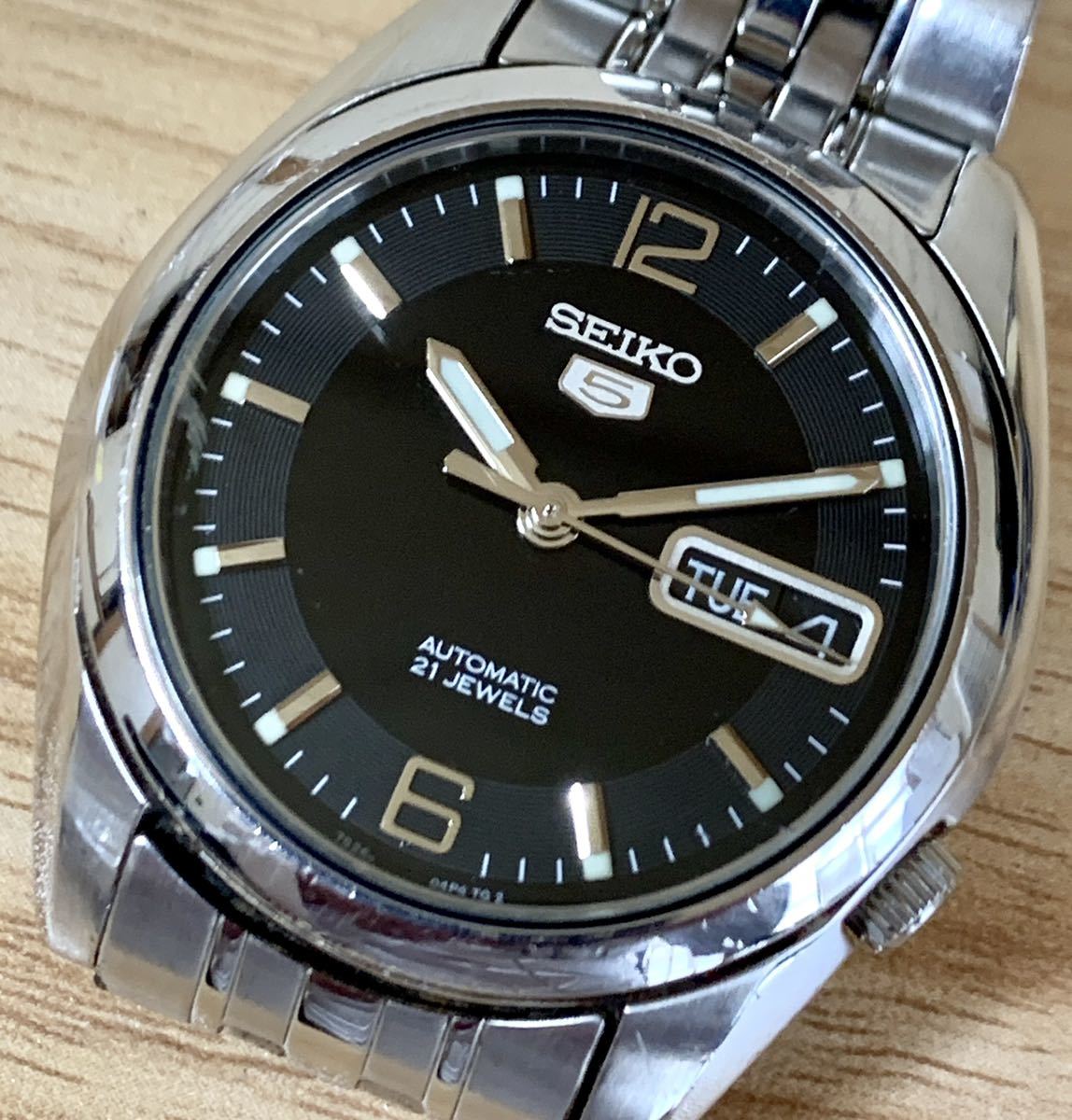 1円〜H SEIKO セイコー セイコー5 Ref.7S26-01V0 ブラック文字盤 自動