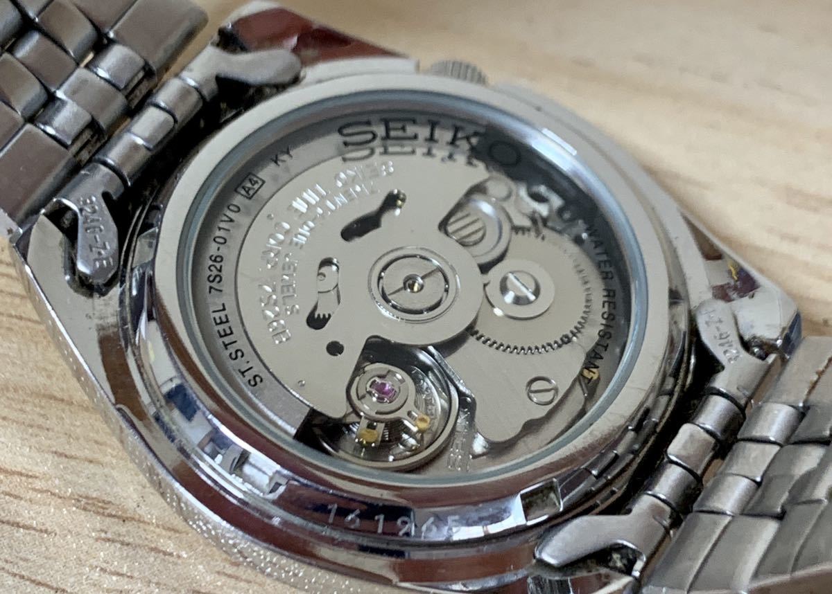1円〜H SEIKO セイコー セイコー5 Ref.7S26-01V0 ブラック文字盤 自動