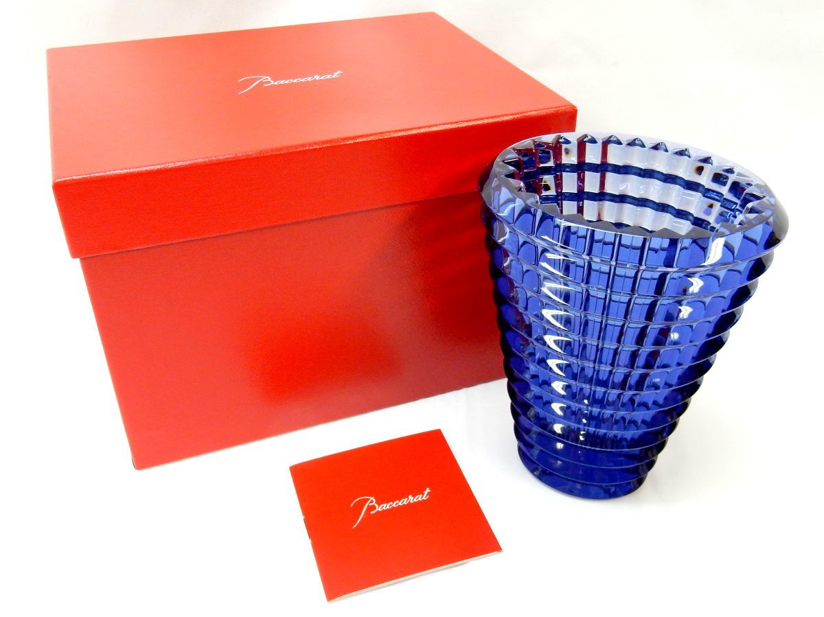 1000円スタート Baccarat バカラ アイベース 花瓶 フラワーベース 青 