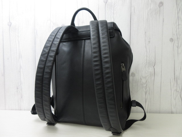 【極美品】コーチ リュックサック レザー 黒 A4可 極美品 COACH コーチ バックパック リュックサック バッグ