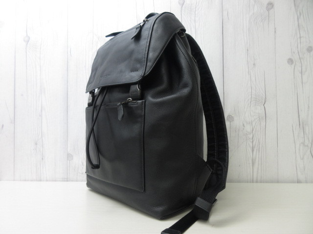 【極美品】コーチ リュックサック レザー 黒 A4可 極美品 COACH コーチ バックパック リュックサック バッグ