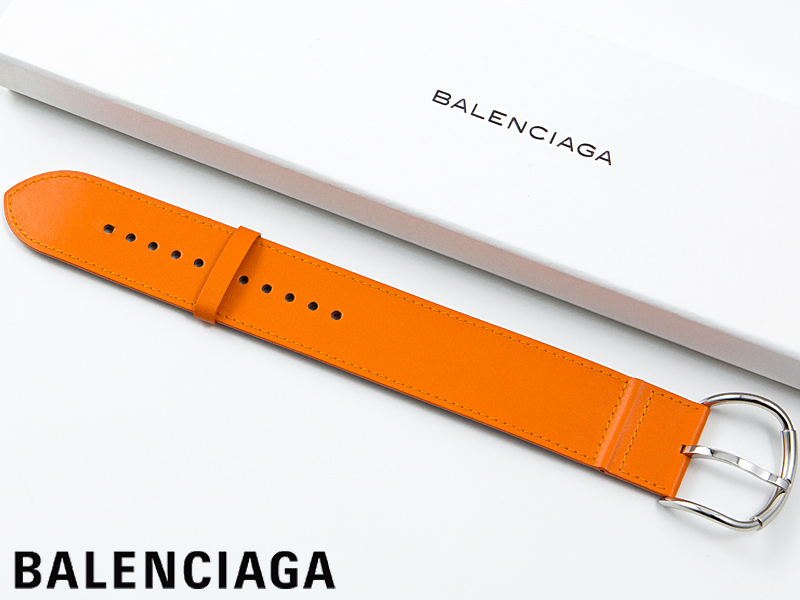 【全国無料，本物保証】 BF バレンシアガ BALENCIAGA レザー ブレスレット 腕輪 バングル オレンジ 箱付 1円 ほぼ(服飾小物)｜売買されたオークション情報、yahooの商品情報をアーカイブ公開 - オークファン 服飾小物