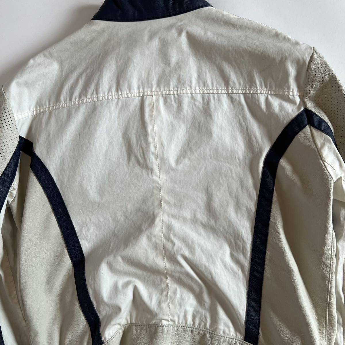 希少 ARMANI JEANS シングルライダース レザージャケット 革ジャン