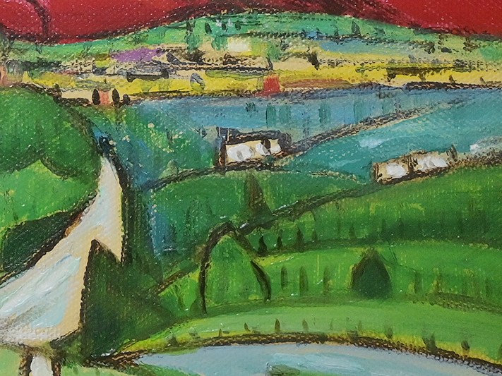 市村 司 「浅間山」 油彩 サイン入 SM 額装 y042008 】 油絵 風景画 山 