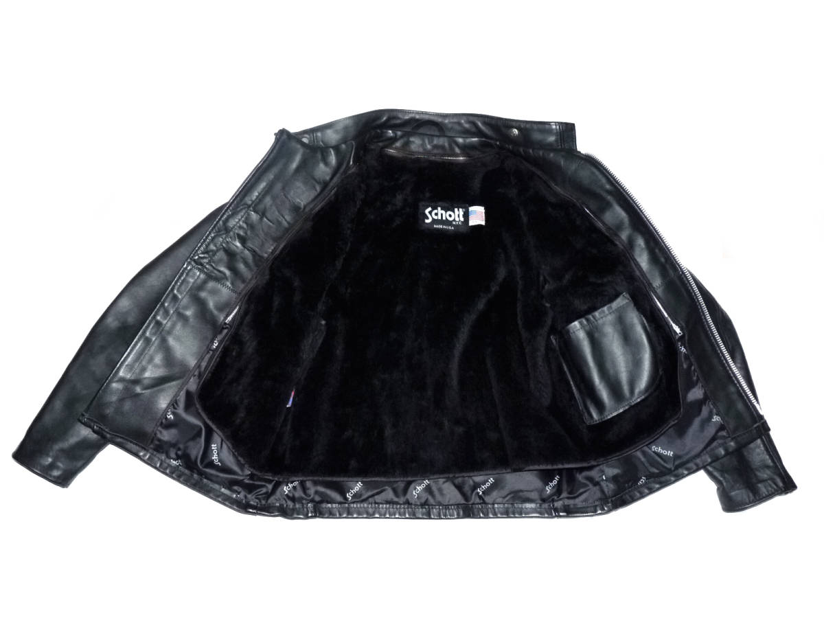 美品 Schott ショット 641 ボアライナー付 シングルライダース