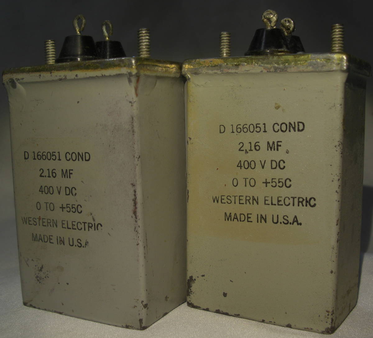 WesternElectric/D166051::2.16MFDオイルコンデンサ2個ビンテージ品R040420 Western Electric D166051 F 2.16M westernelectric