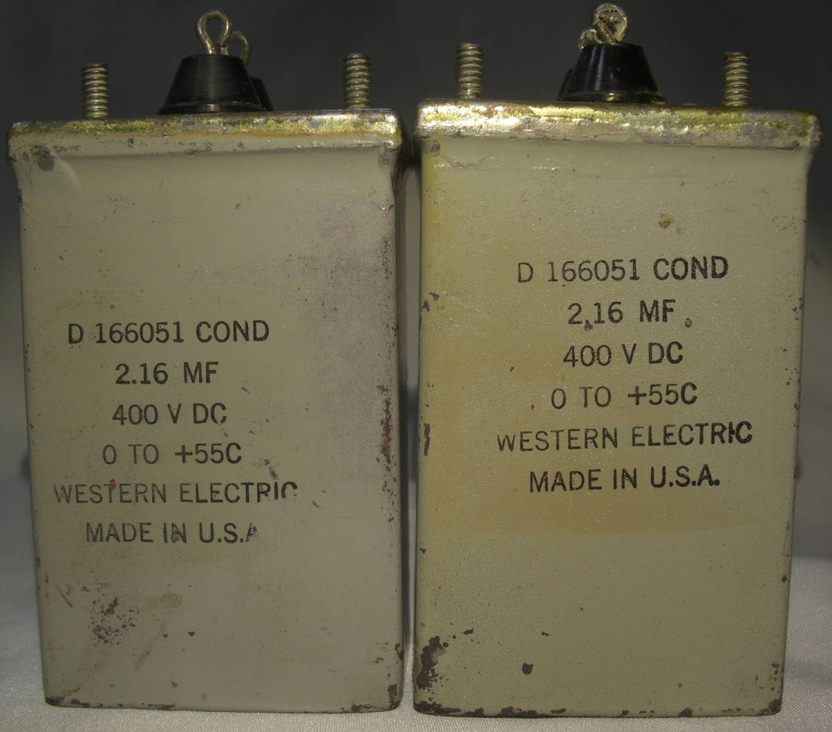 WesternElectric/D166051::2.16MFDオイルコンデンサ2個ビンテージ品R040420 Western Electric D166051 F 2.16M westernelectric