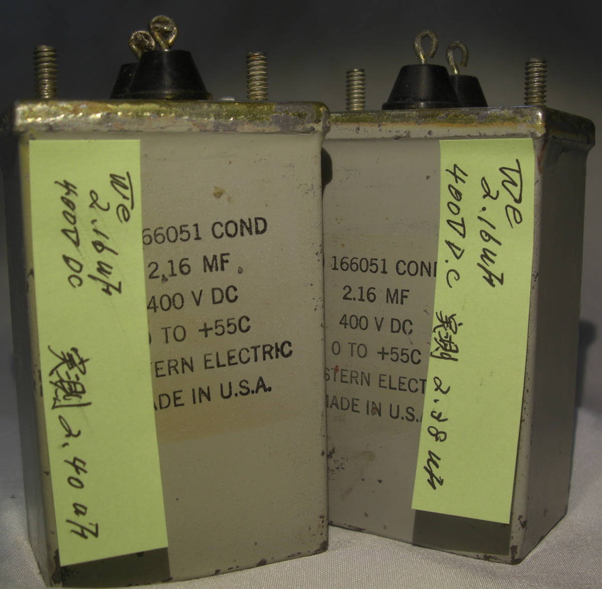 WesternElectric/D166051::2.16MFDオイルコンデンサ2個ビンテージ品R040420 Western Electric D166051 F 2.16M westernelectric