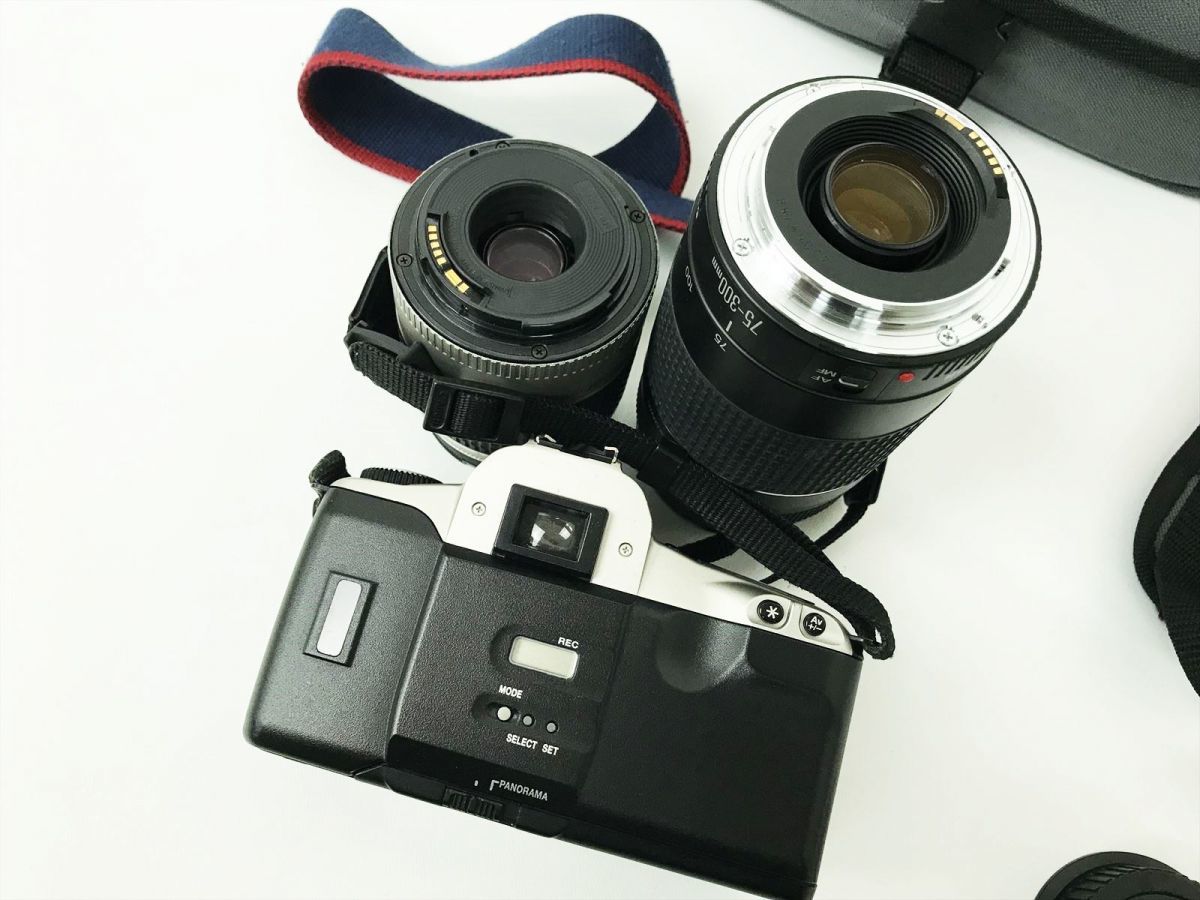 Canon EOS KissⅢ、28-90mm・75-300mmレンズ ジャンク 1円】Canon EOS Kiss III ボディ 28-90mm 75-300mm レンズ バッグ