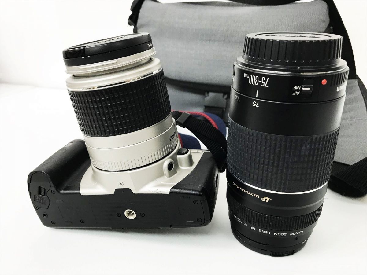 Canon EOS KissⅢ、28-90mm・75-300mmレンズ ジャンク 1円】Canon EOS Kiss III ボディ 28-90mm 75-300mm レンズ バッグ