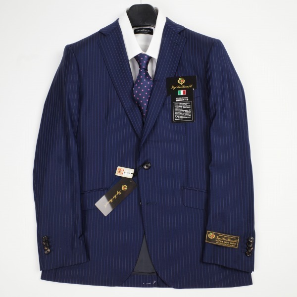新品1円～★定価13.7万 イタリア生地 ロロピアーナ Loro Piana スーパー130's生地 2パンツ ウール毛 ストライプスーツ 94A6 ◆7274◆ ロロピアーナ イタリア生地 Loro 102BB6 値下げ ノータック◆4744◆