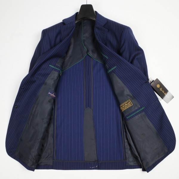 新品1円～★定価13.7万 イタリア生地 ロロピアーナ Loro Piana スーパー130's生地 2パンツ ウール毛 ストライプスーツ 94A6 ◆7274◆ ロロピアーナ イタリア生地 Loro 102BB6 値下げ ノータック◆4744◆