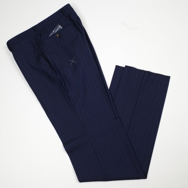 新品1円～★定価13.7万 イタリア生地 ロロピアーナ Loro Piana スーパー130's生地 2パンツ ウール毛 ストライプスーツ 94A6 ◆7274◆ ロロピアーナ イタリア生地 Loro 102BB6 値下げ ノータック◆4744◆