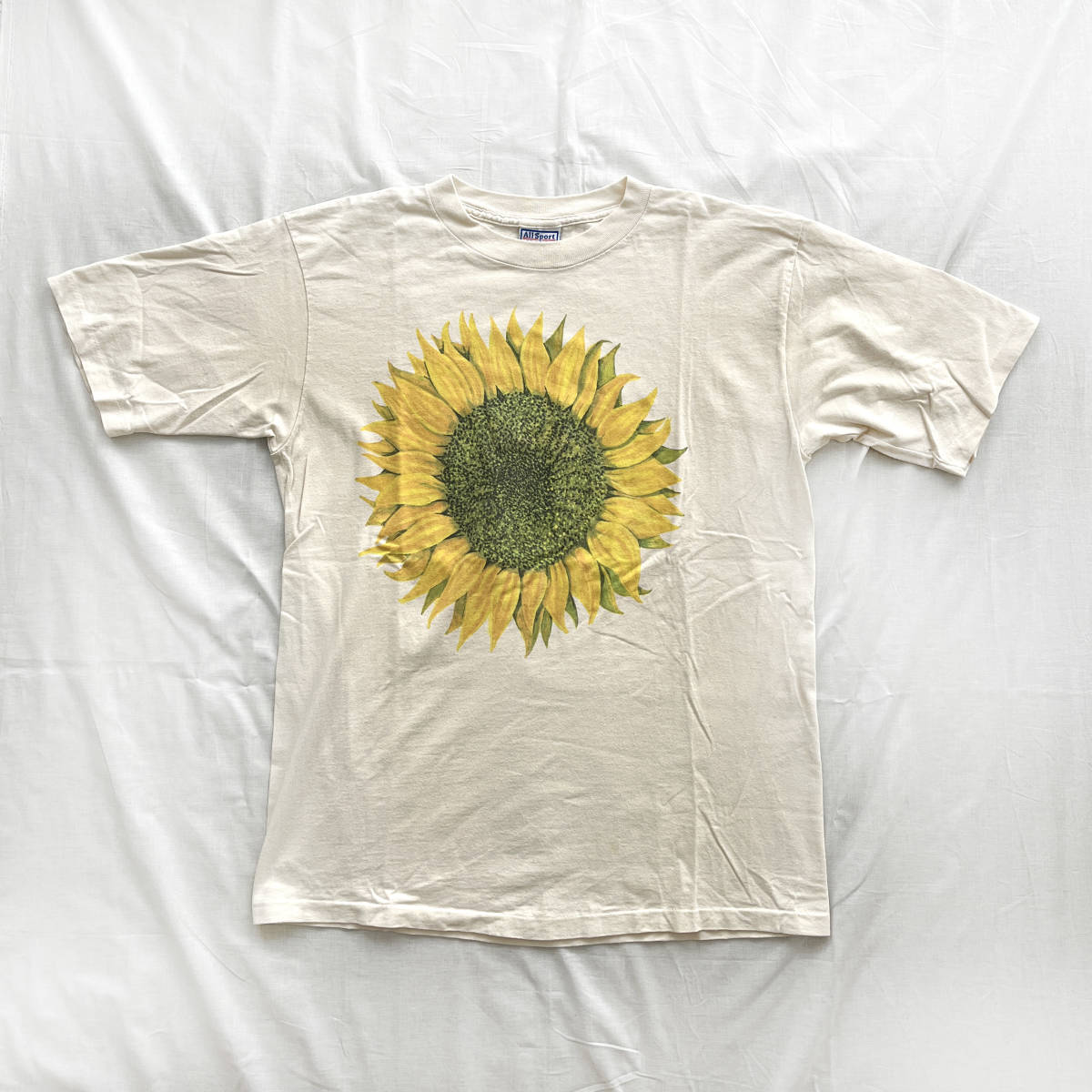 ひまわり アート 90年代 プリント Tシャツ USA製 80～90s 向日葵 古着