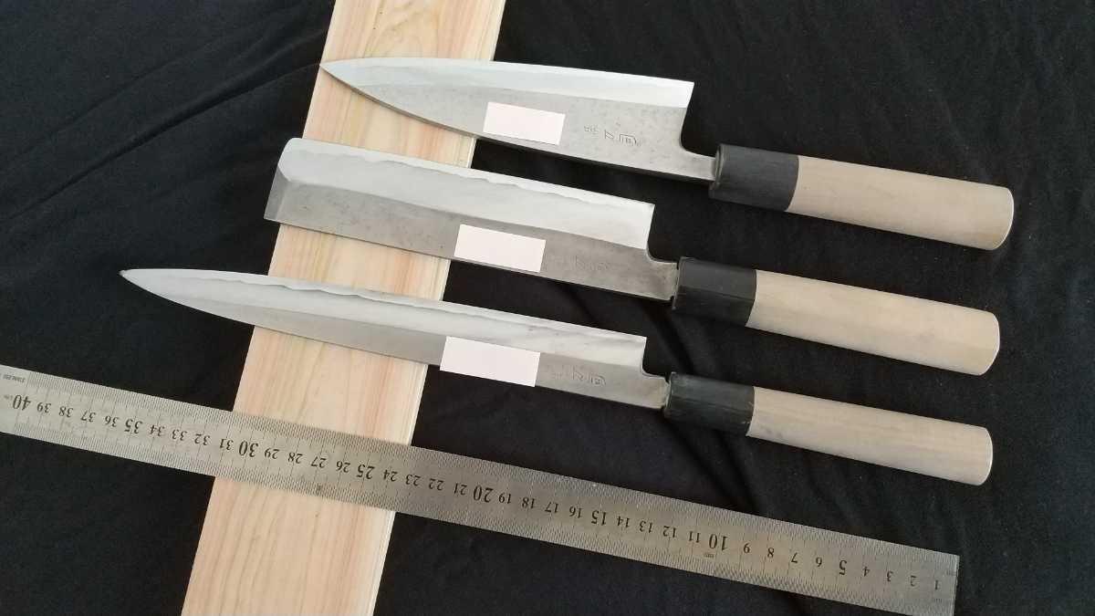 堺打刃物 左利き 出刃 180mm 6寸 包丁 和包丁 白鋼 未使用 本職