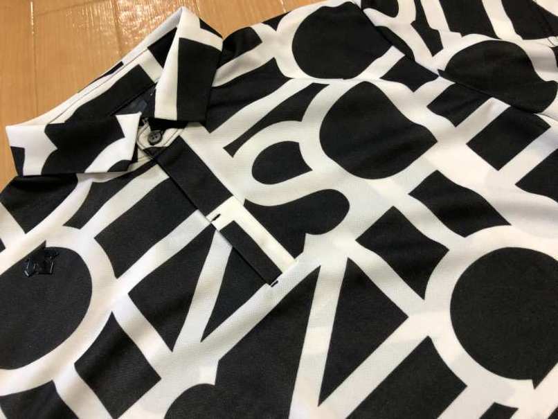 DESCENTE GOLF(デサントゴルフ) 総柄 半袖ポロシャツ DGMPJA01AT(BK00