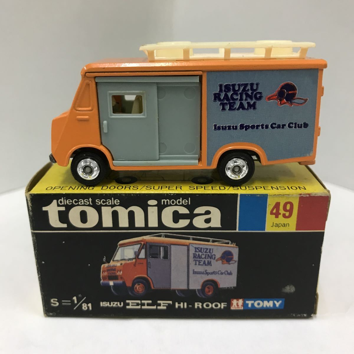 ミ-39□ トミカ 黒箱 49 いすゞ エルフ ハイルーフ 1/81 美品 レア 